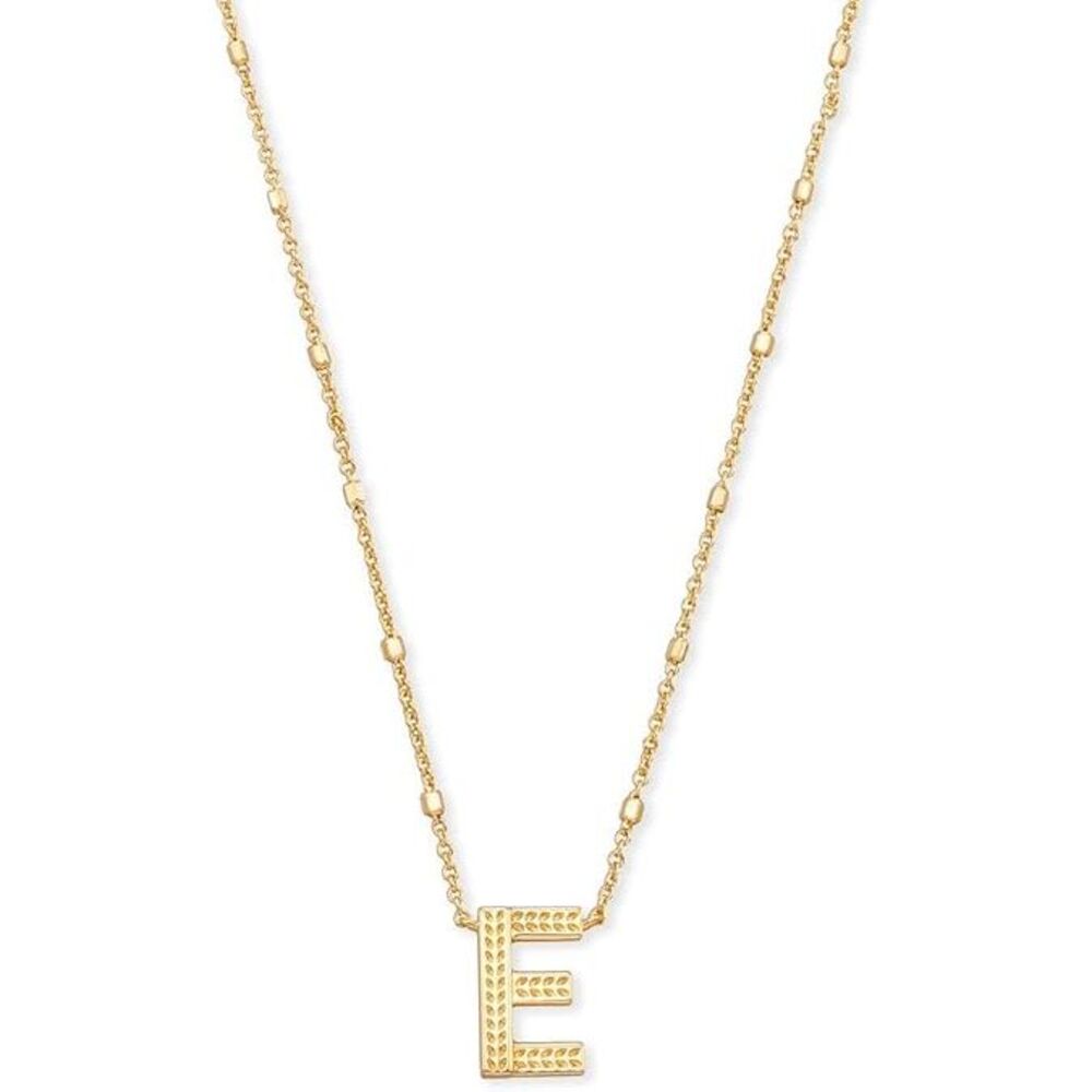 Kendra Scott Letter E Pendant Necklace - Gold Metal